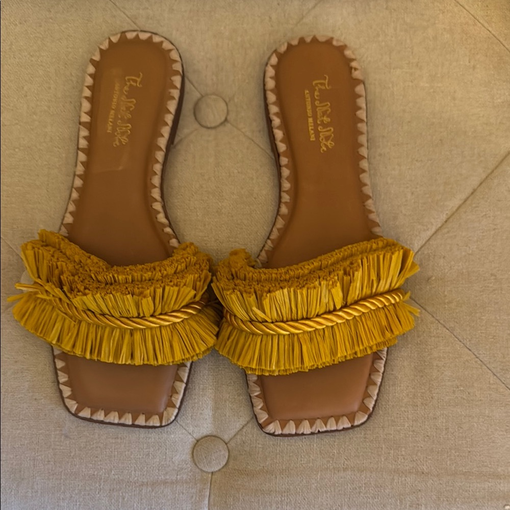 ANTONIO MELANI Yellow Fringe Sandals